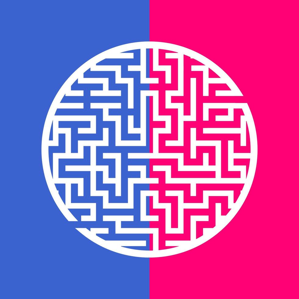 Abstact labyrinth. Game for kids. Puzzle for children. Maze conundrum. Find the right path. Color vector illustration.