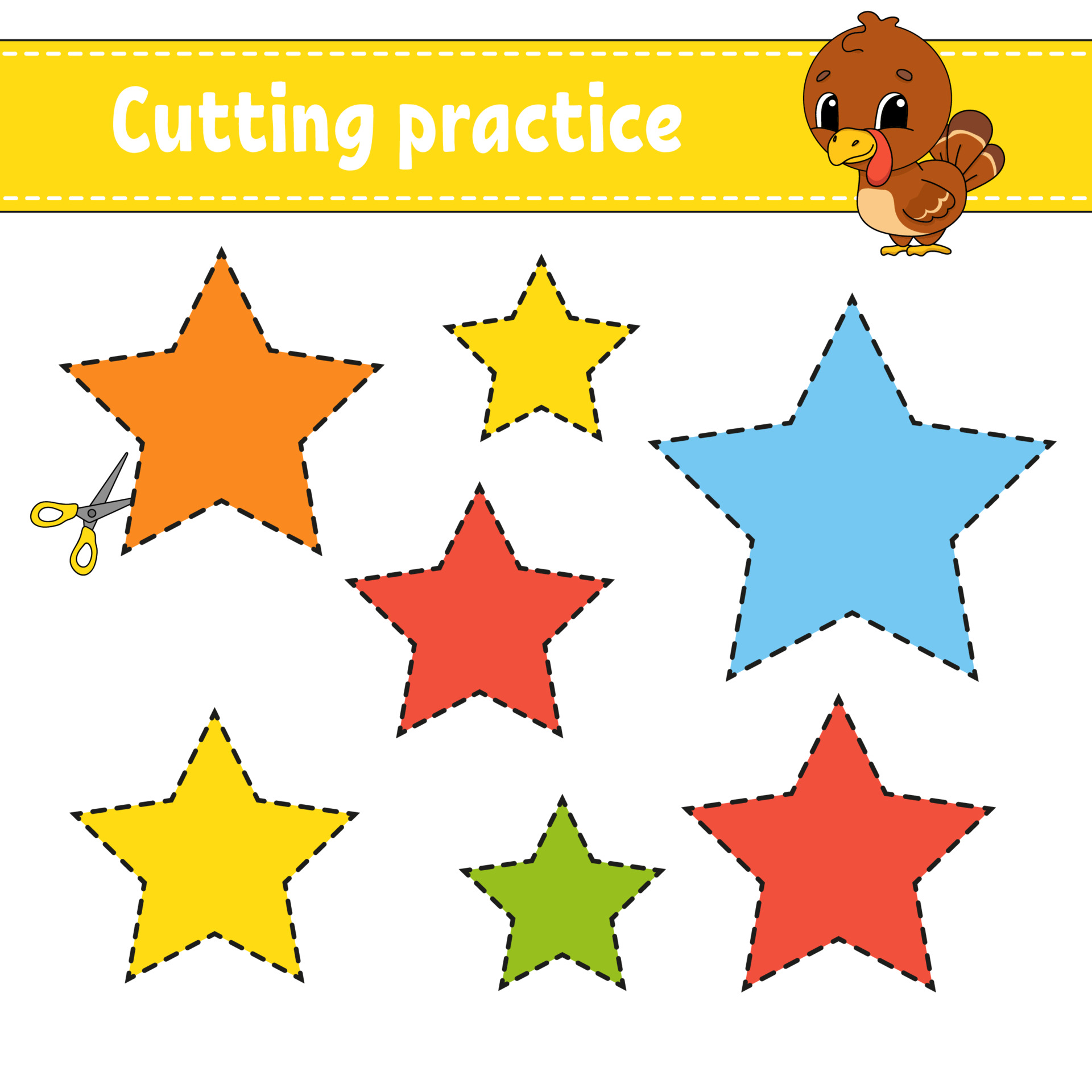 Premium Vector  Cutting practice for kids. funny haircut activity