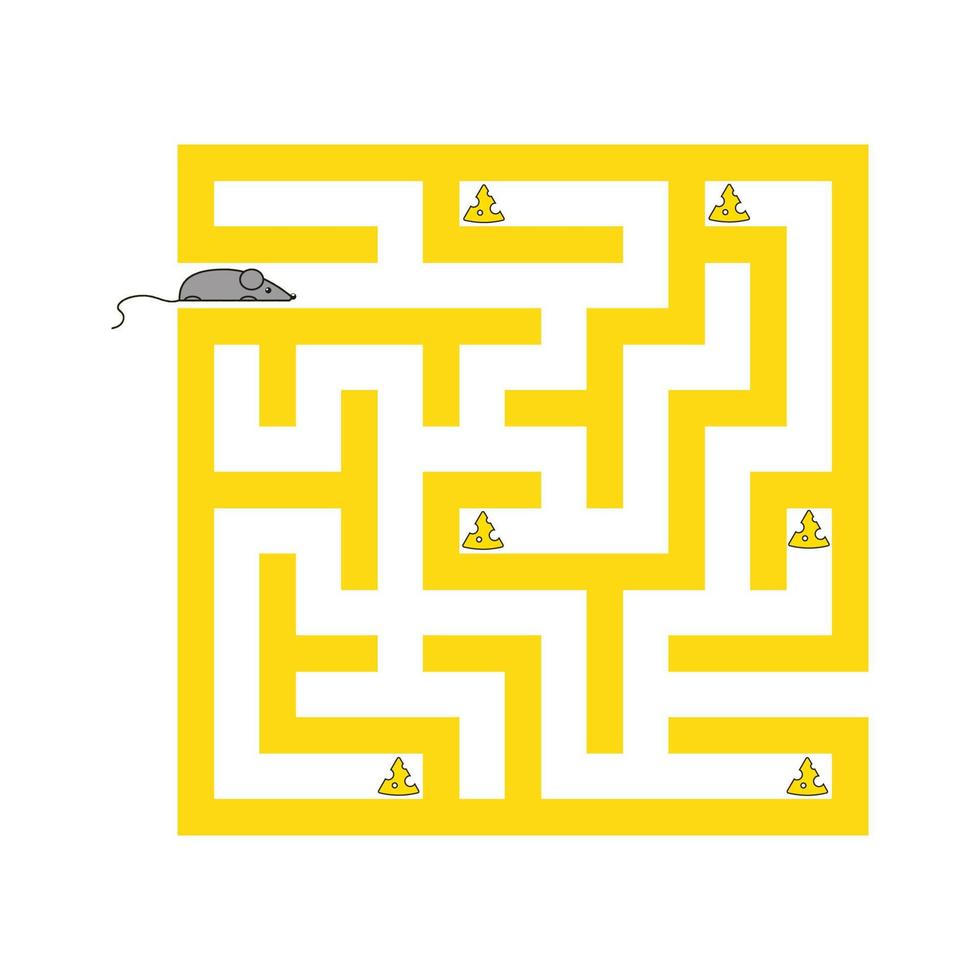Abstact labyrinth. Educational game for kids. Puzzle for children. Maze conundrum. Find the right path. Vector illustration.