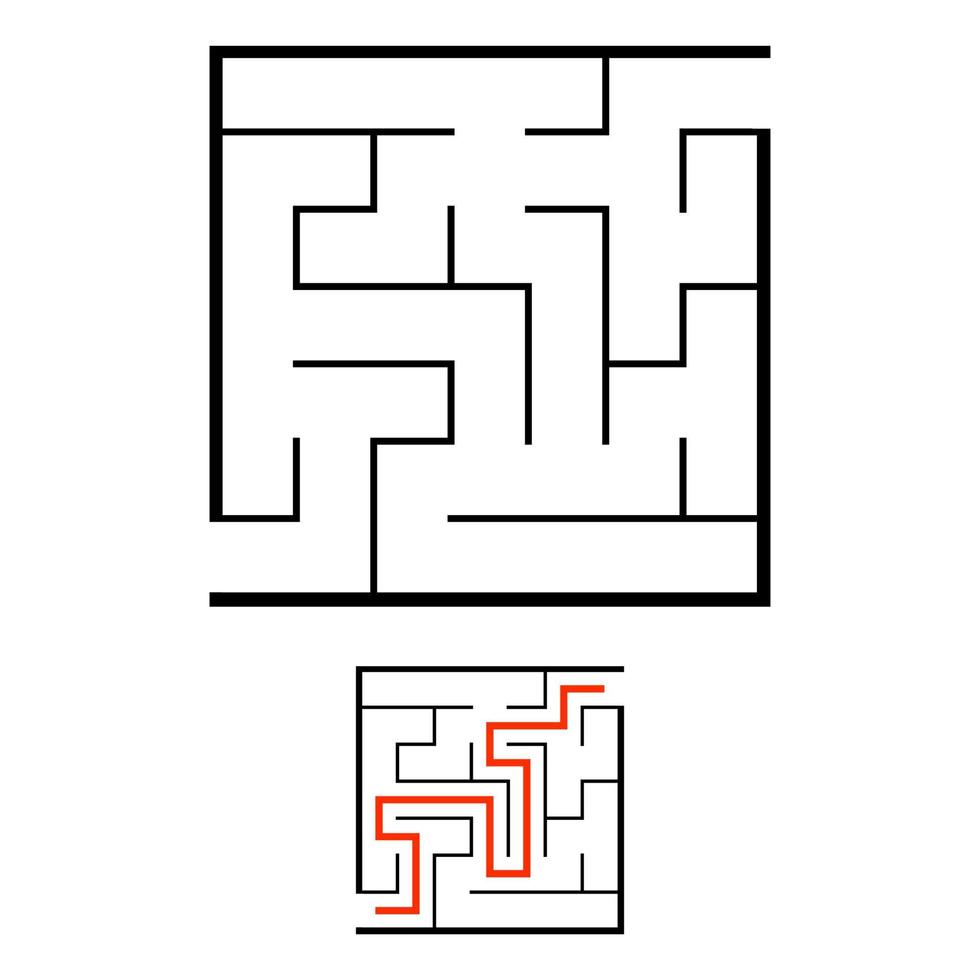 Abstact labyrinth. Educational game for kids. Puzzle for children. Maze conundrum. Find the right path. Vector illustration.