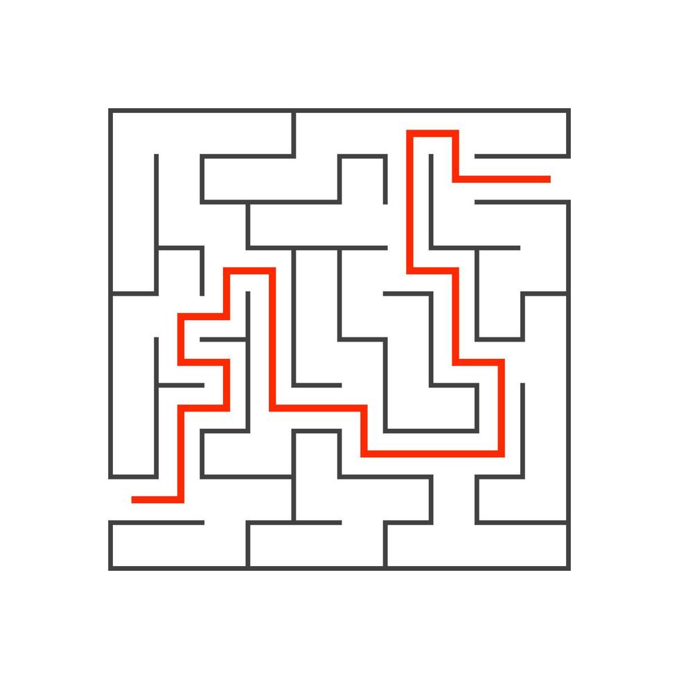 Abstact labyrinth. Educational game for kids. Puzzle for children. Maze conundrum. Find the right path. Vector illustration.