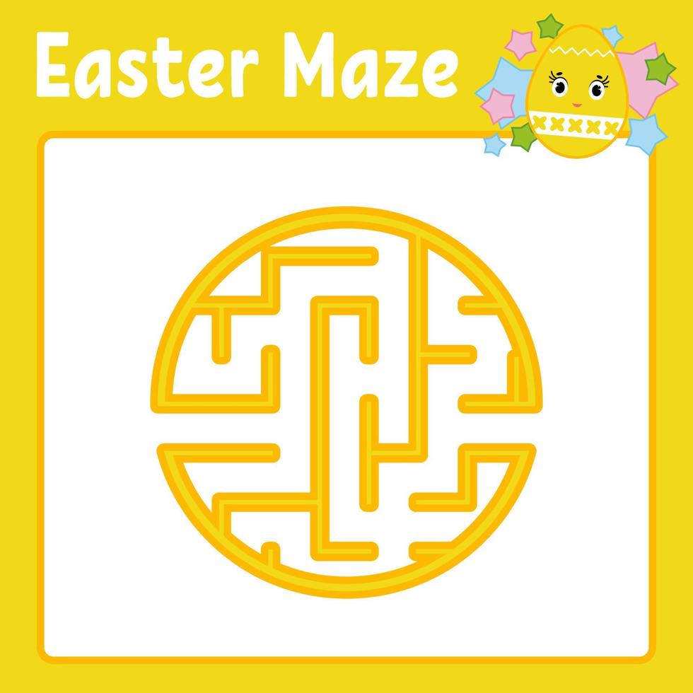 Maze. Game for kids. Funny labyrinth. Education developing worksheet. Activity page. Puzzle for children. Cute cartoon style. Riddle for preschool. Logical conundrum. Color vector illustration.