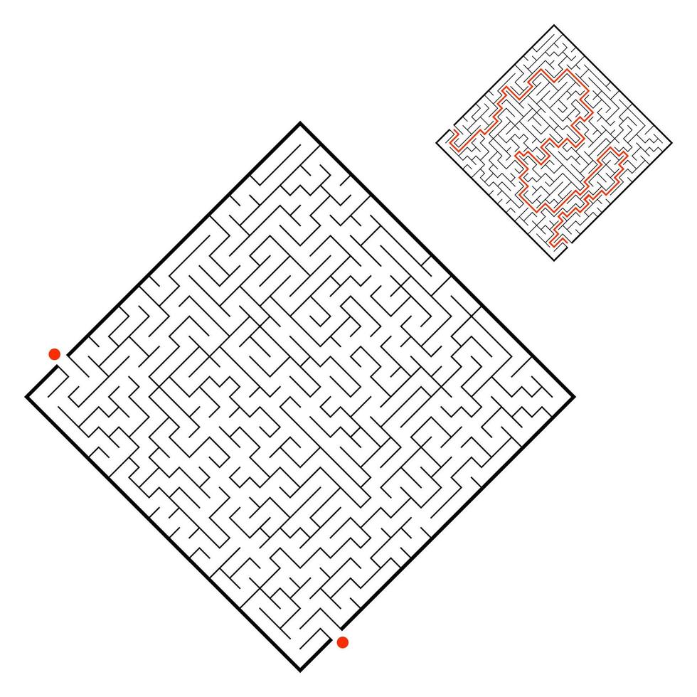 Abstact labyrinth. Educational game for kids. Puzzle for children. Maze conundrum. Find the right path. Vector illustration.