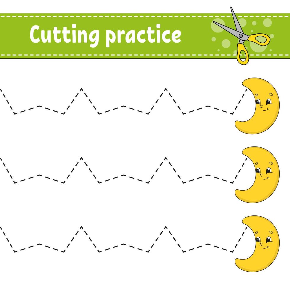 Premium Vector  Cutting practice for kids. funny haircut activity