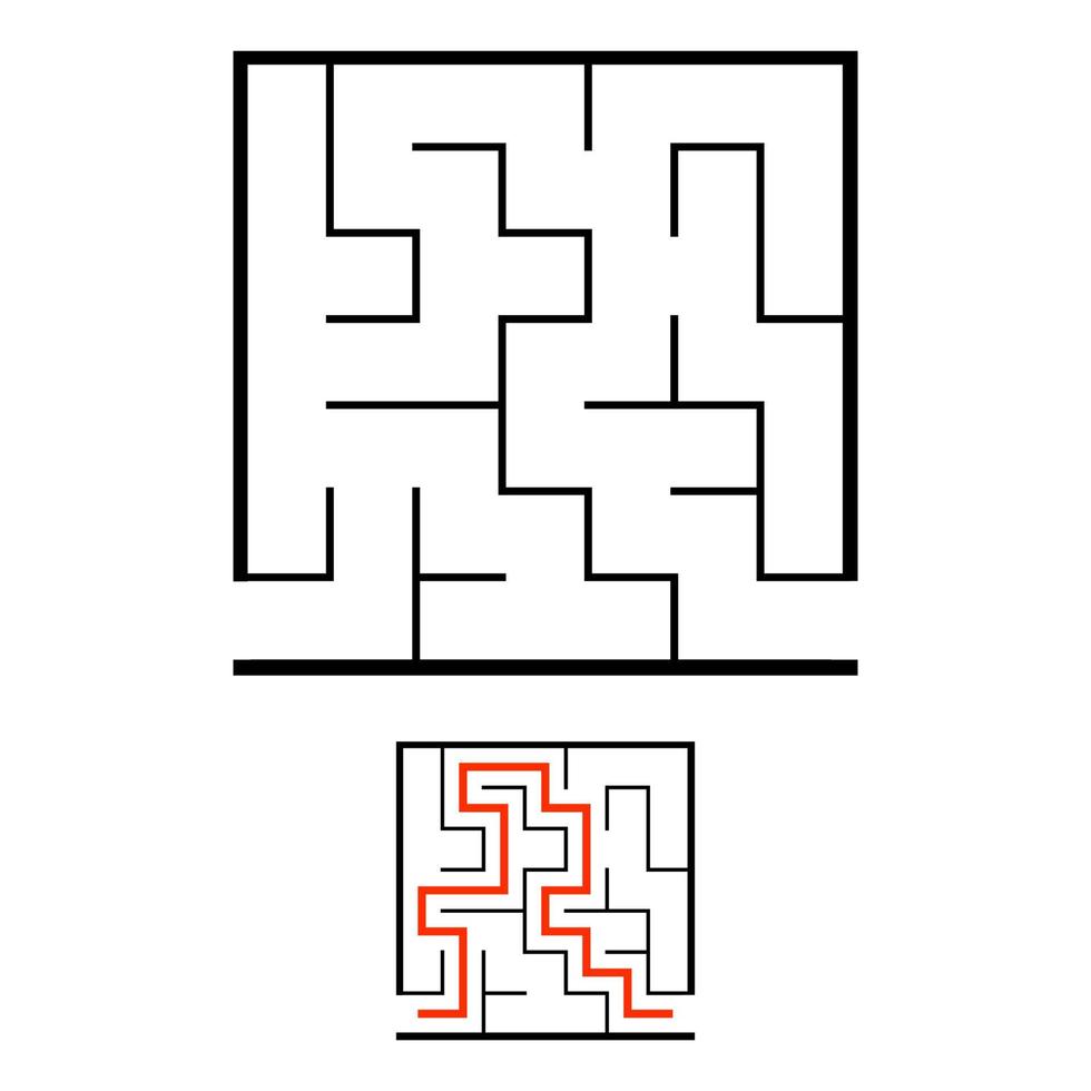 Abstact labyrinth. Educational game for kids. Puzzle for children. Maze conundrum. Find the right path. Vector illustration.
