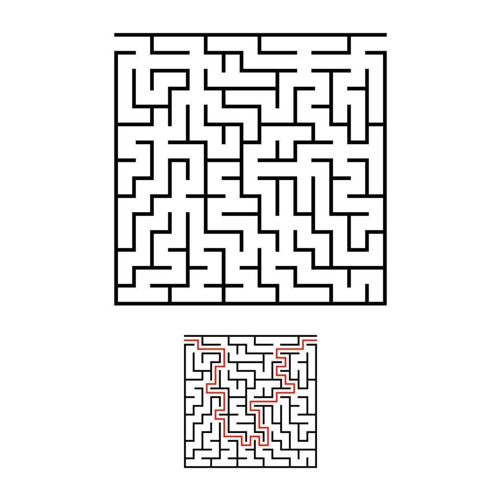 Abstact labyrinth. Educational game for kids. Puzzle for children. Maze conundrum. Find the right path. Vector illustration.