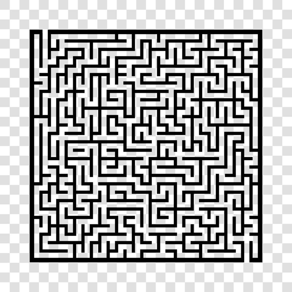 Difficult big maze. Game for kids and adults. Puzzle for children. Labyrinth conundrum. Find the right path. Flat vector illustration.