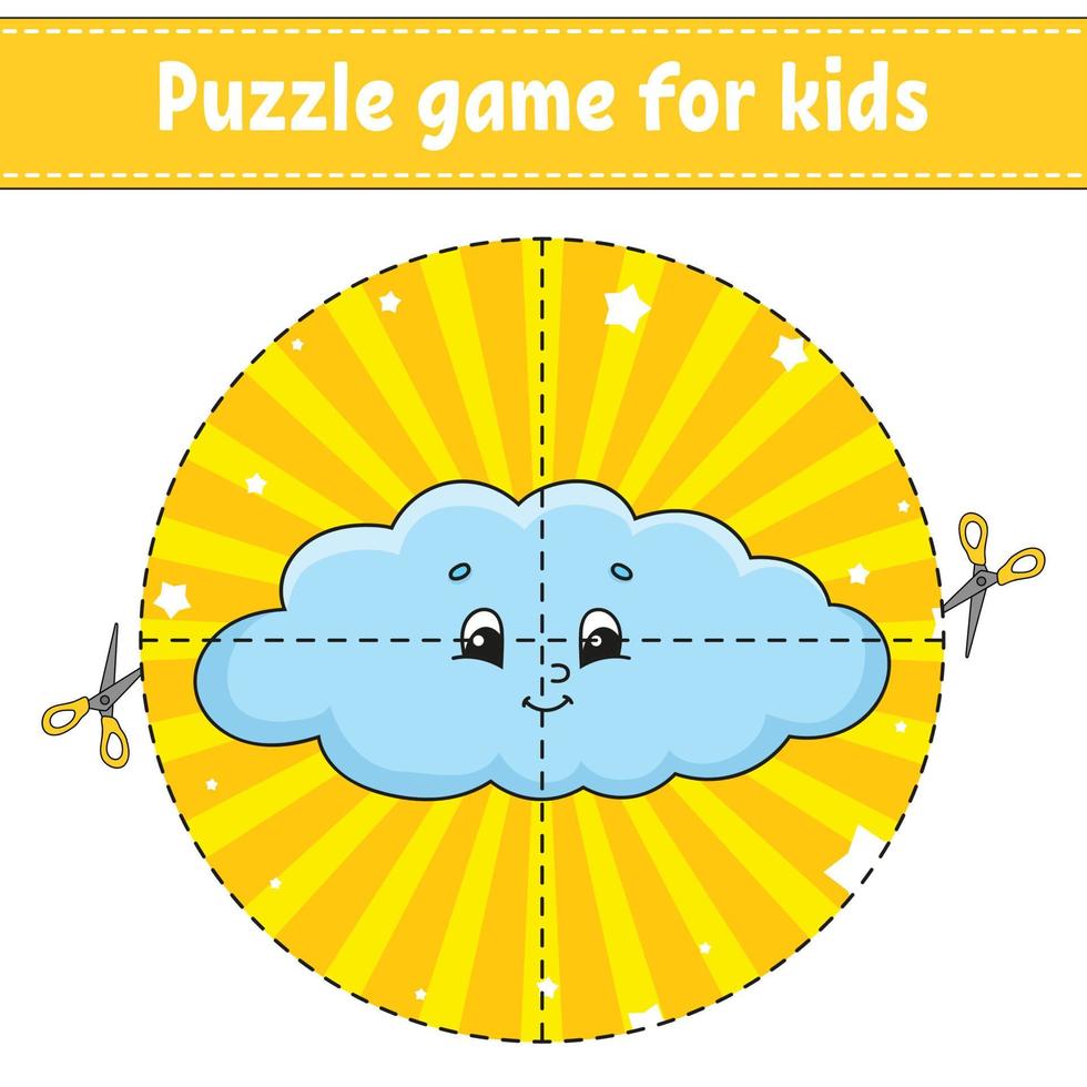 juego de rompecabezas para niños. hoja de trabajo de desarrollo educativo. juego de aprendizaje para niños. página de actividad. para niños pequeños. acertijo para preescolar. Ilustración de vector aislado plano simple en estilo de dibujos animados lindo.