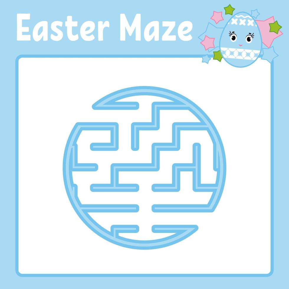 Maze. Game for kids. Funny labyrinth. Education developing worksheet. Activity page. Puzzle for children. Cute cartoon style. Riddle for preschool. Logical conundrum. Color vector illustration.