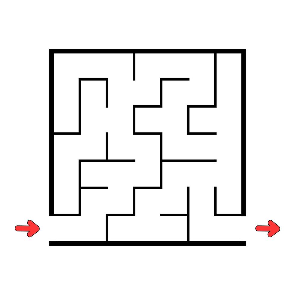 Abstact labyrinth. Educational game for kids. Puzzle for children. Maze conundrum. Find the right path. Vector illustration.