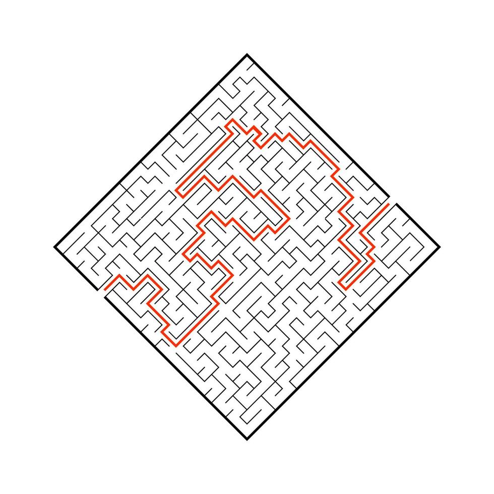 Abstact labyrinth. Educational game for kids. Puzzle for children. Maze conundrum. Find the right path. Vector illustration.