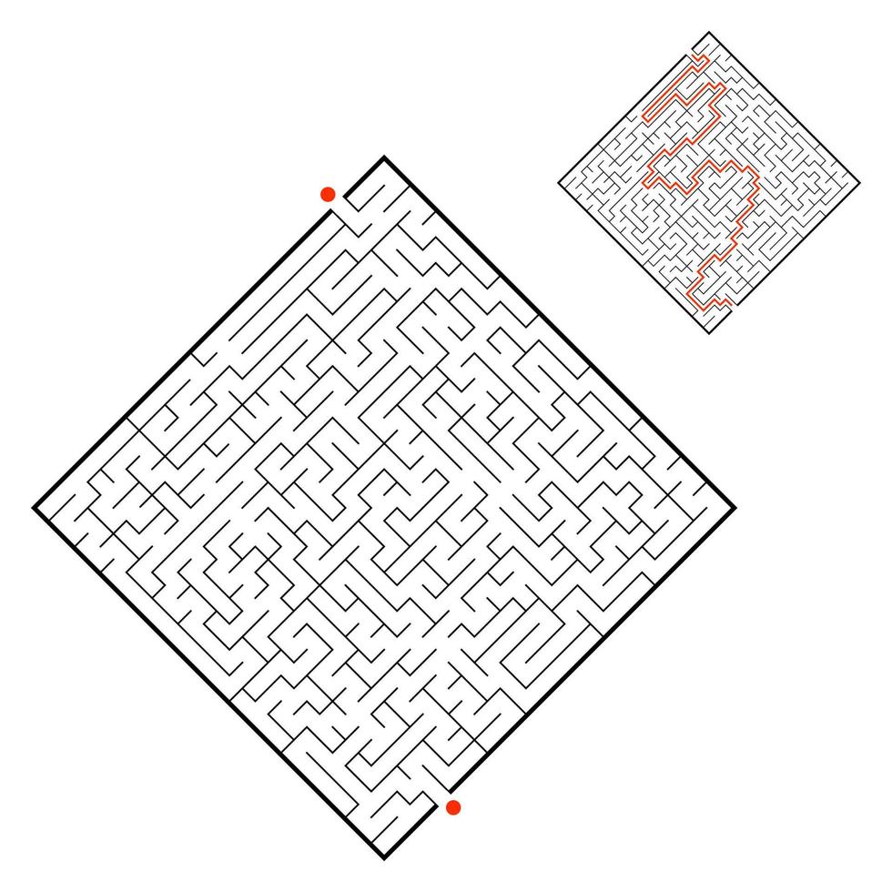 Abstact labyrinth. Educational game for kids. Puzzle for children. Maze conundrum. Find the right path. Vector illustration.