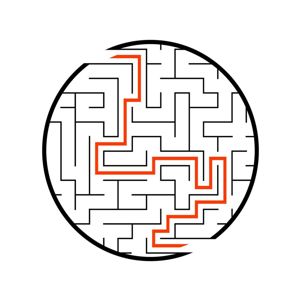 Abstact labyrinth. Educational game for kids. Puzzle for children. Maze conundrum. Find the right path. Vector illustration.