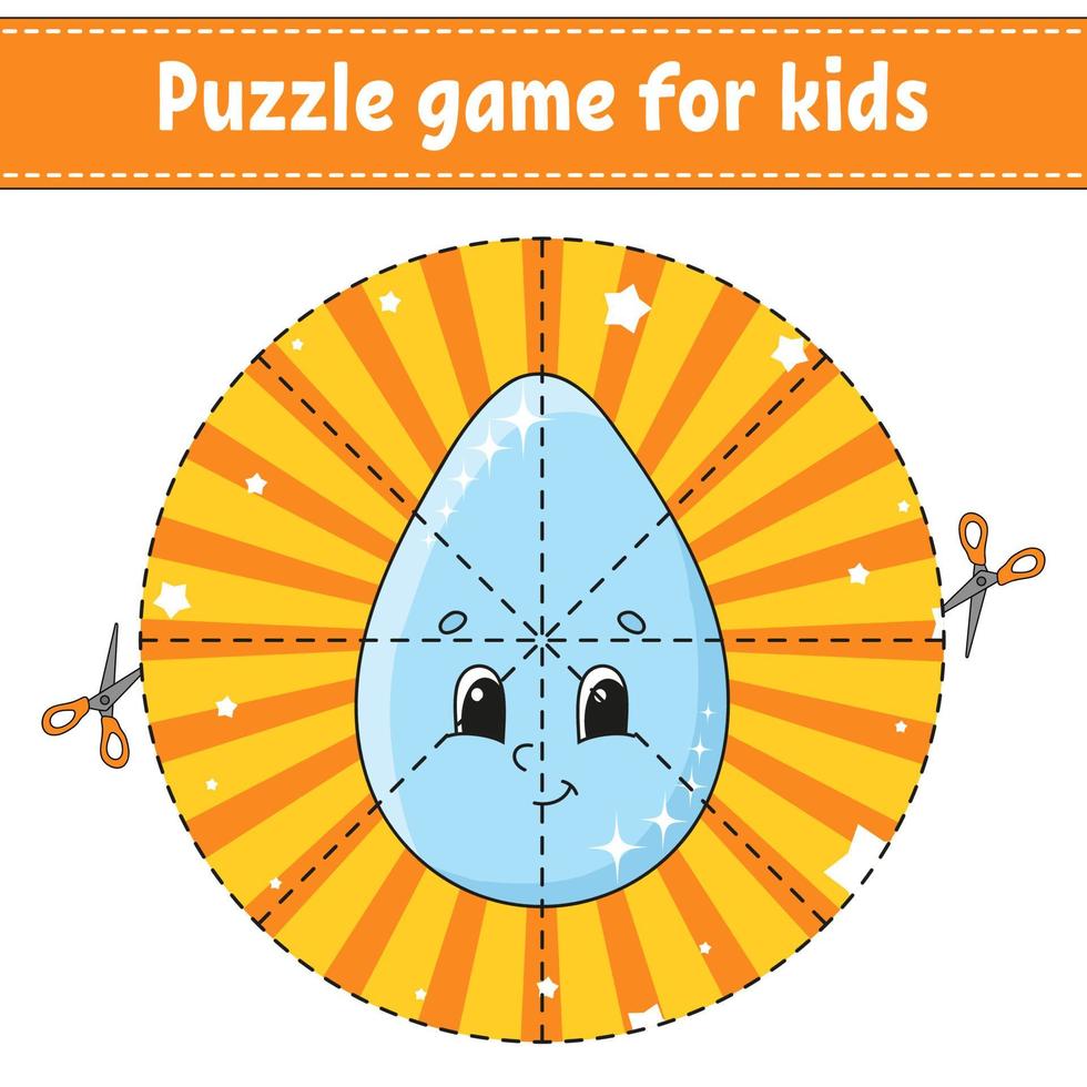 Puzzle game for kids . Education developing worksheet. Learning game for children. Activity page. For toddler. Riddle for preschool. Simple flat isolated vector illustration in cute cartoon style.