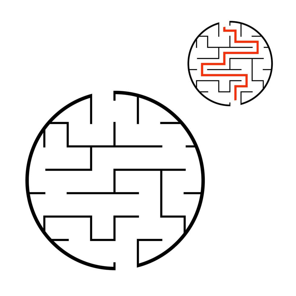 Abstact labyrinth. Educational game for kids. Puzzle for children. Maze conundrum. Find the right path. Vector illustration.