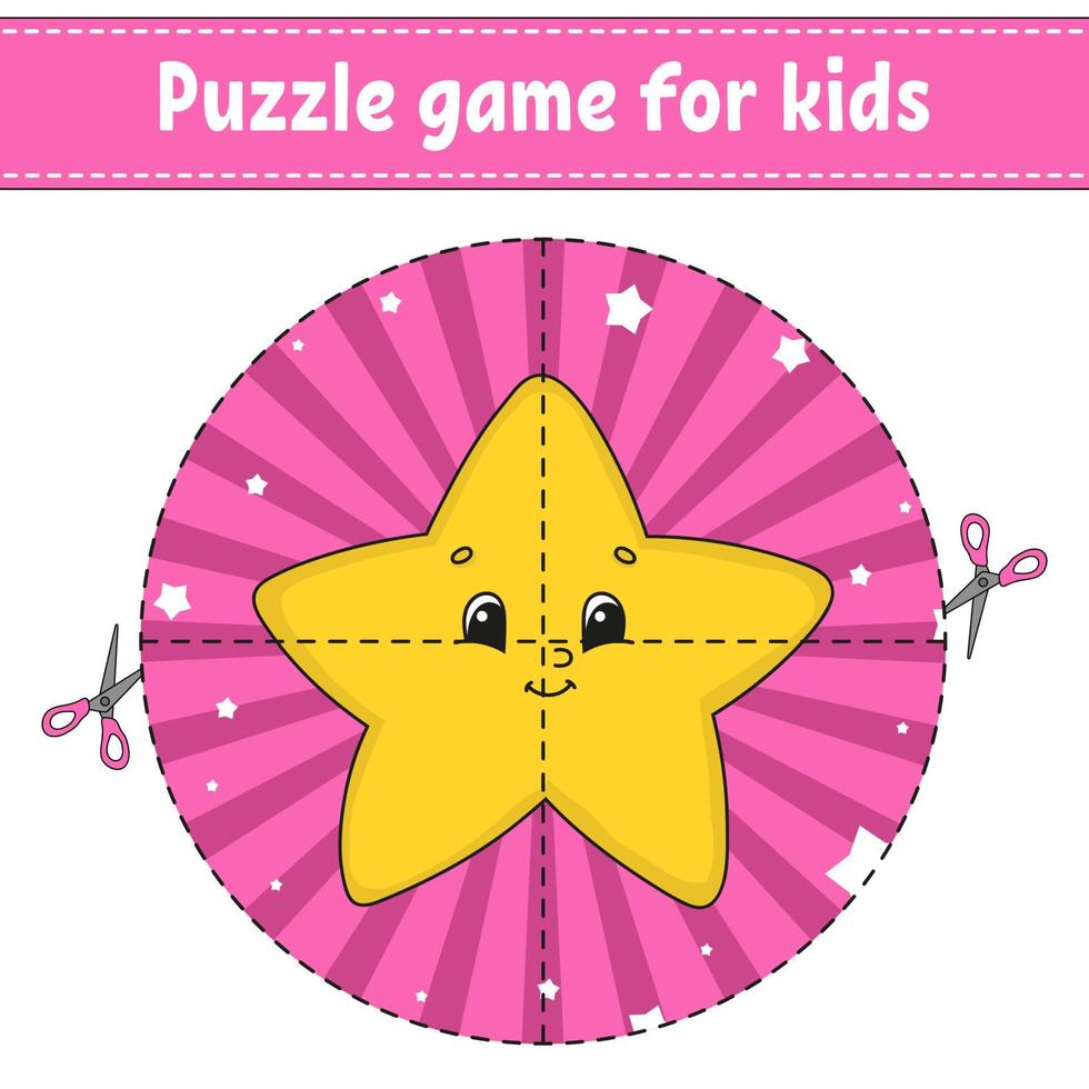 Puzzle game for kids . Education developing worksheet. Learning game for children. Activity page. For toddler. Riddle for preschool. Simple flat isolated vector illustration in cute cartoon style.