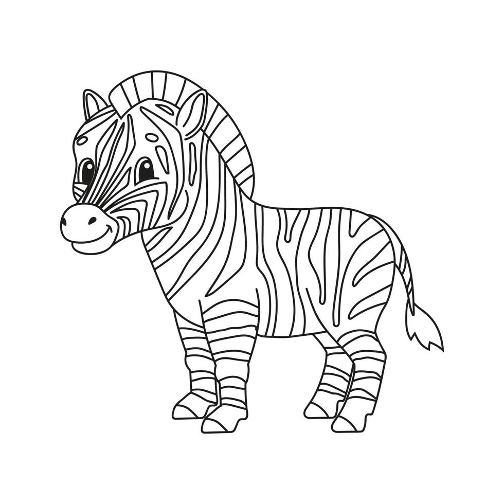 Coloring book pages for kids. Cute cartoon vector illustration.