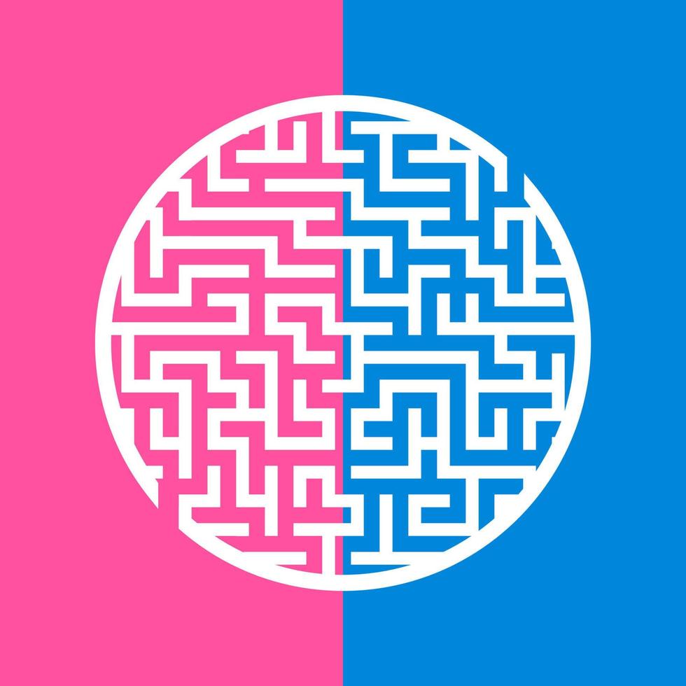 Abstact labyrinth. Game for kids. Puzzle for children. Maze conundrum. Find the right path. Color vector illustration.