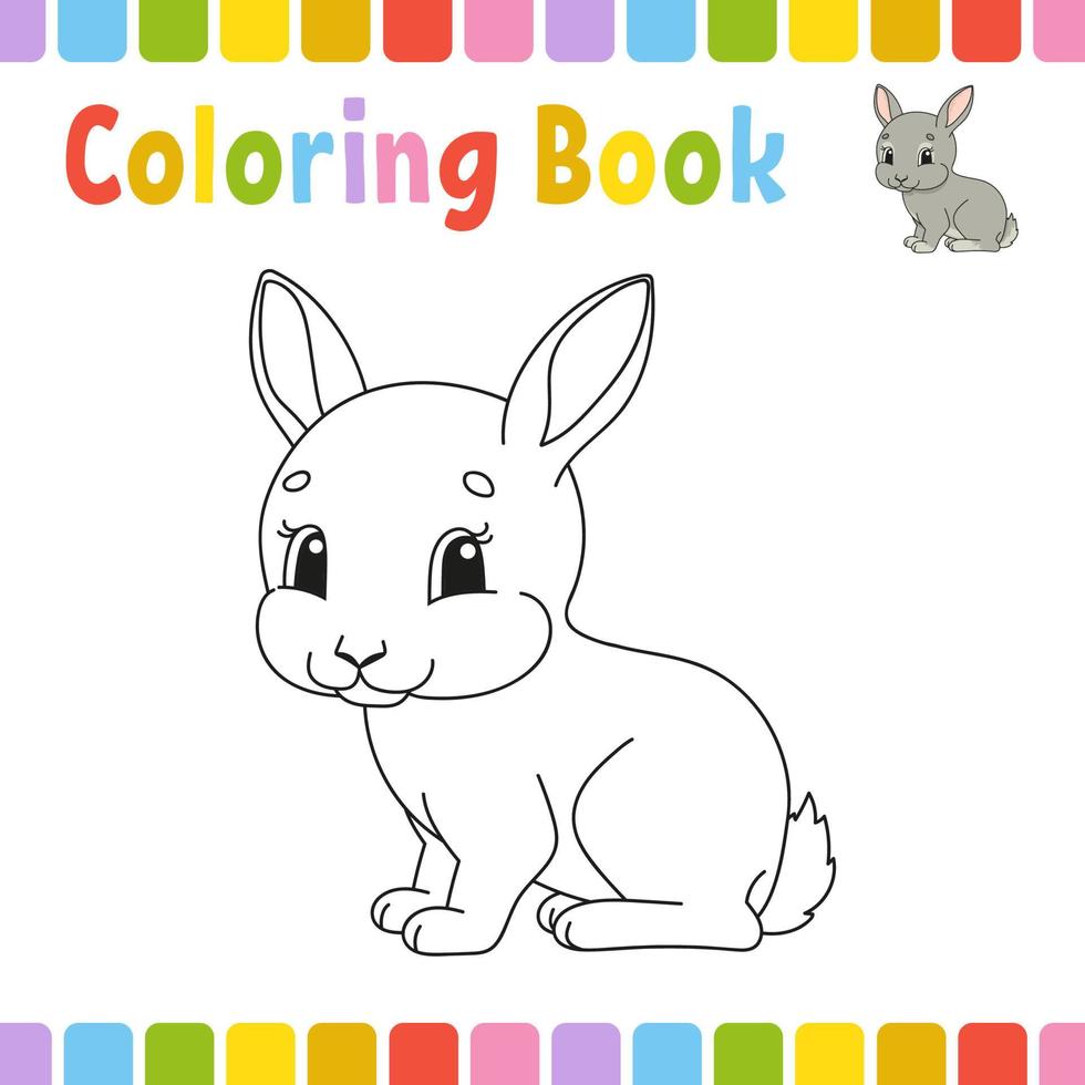 Coloring book pages for kids. Cute cartoon vector illustration.