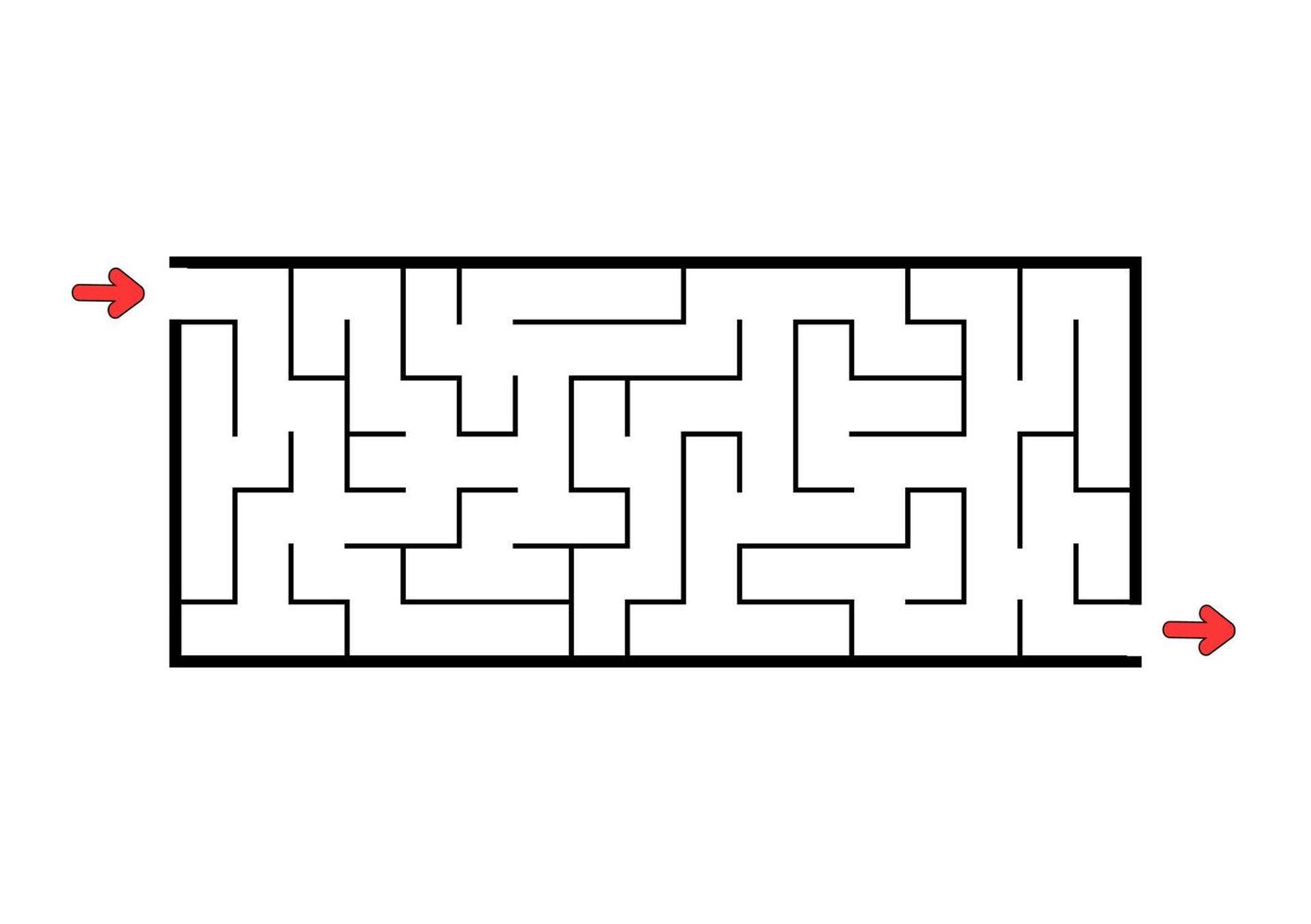 Abstact labyrinth. Educational game for kids. Puzzle for children. Maze conundrum. Find the right path. Vector illustration.