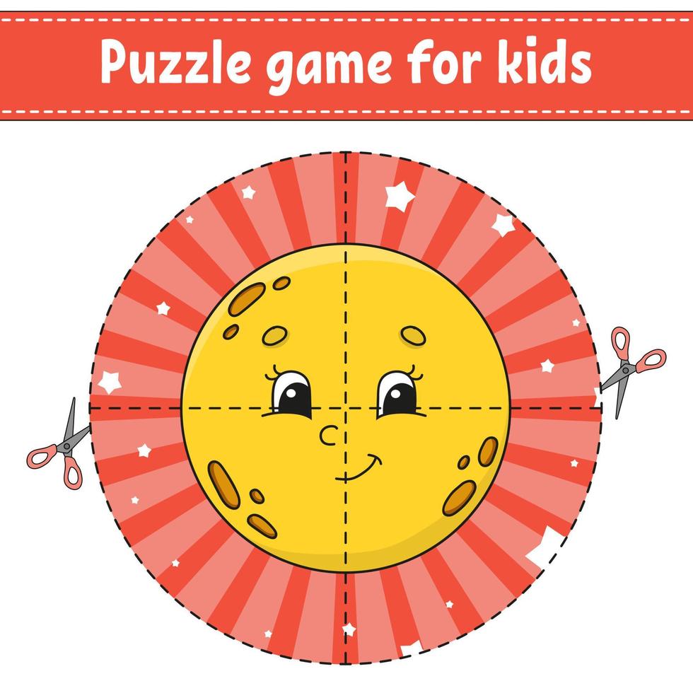 juego de rompecabezas para niños. hoja de trabajo de desarrollo educativo. juego de aprendizaje para niños. página de actividad. para niños pequeños. acertijo para preescolar. Ilustración de vector aislado plano simple en estilo de dibujos animados lindo.