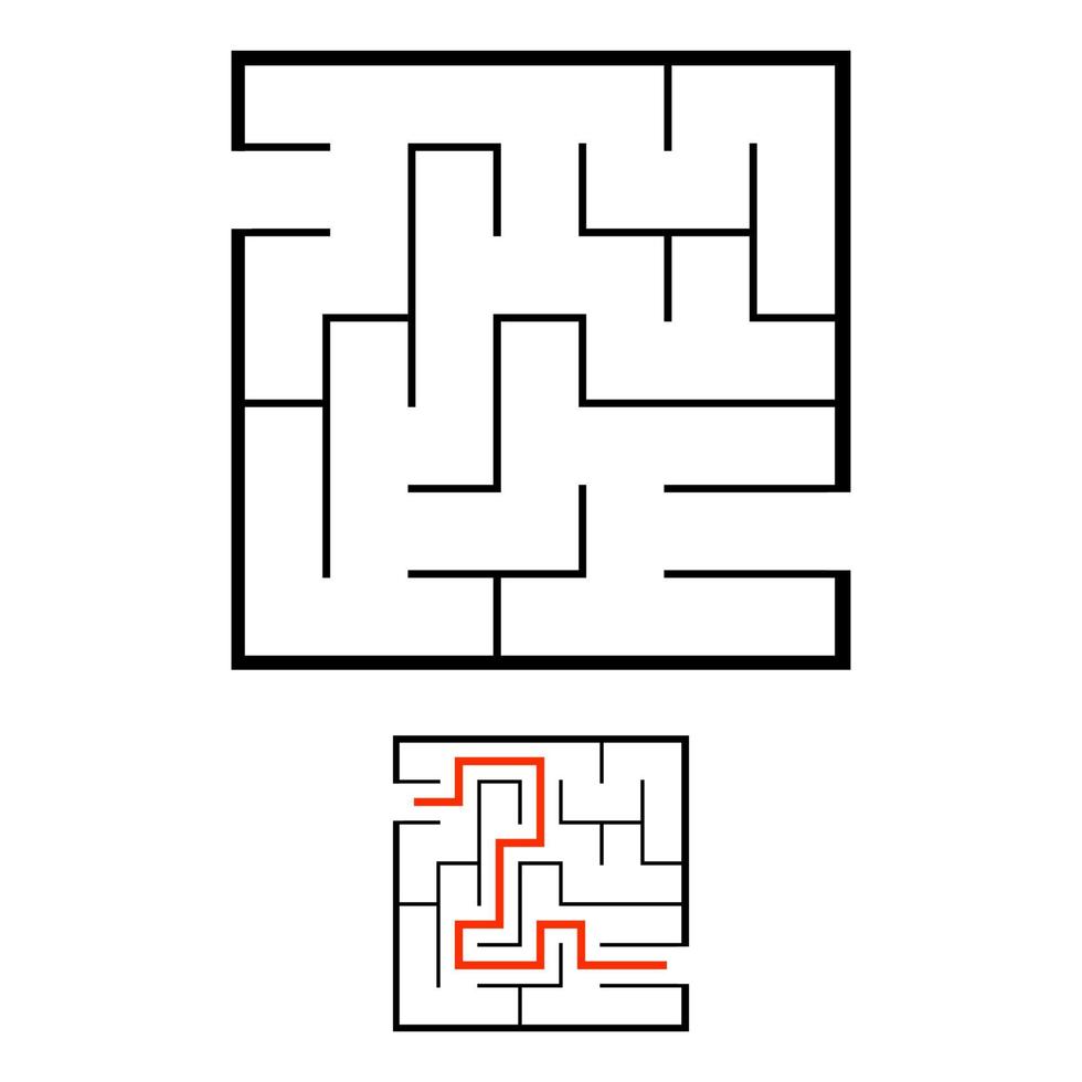 Abstact labyrinth. Educational game for kids. Puzzle for children. Maze conundrum. Find the right path. Vector illustration.