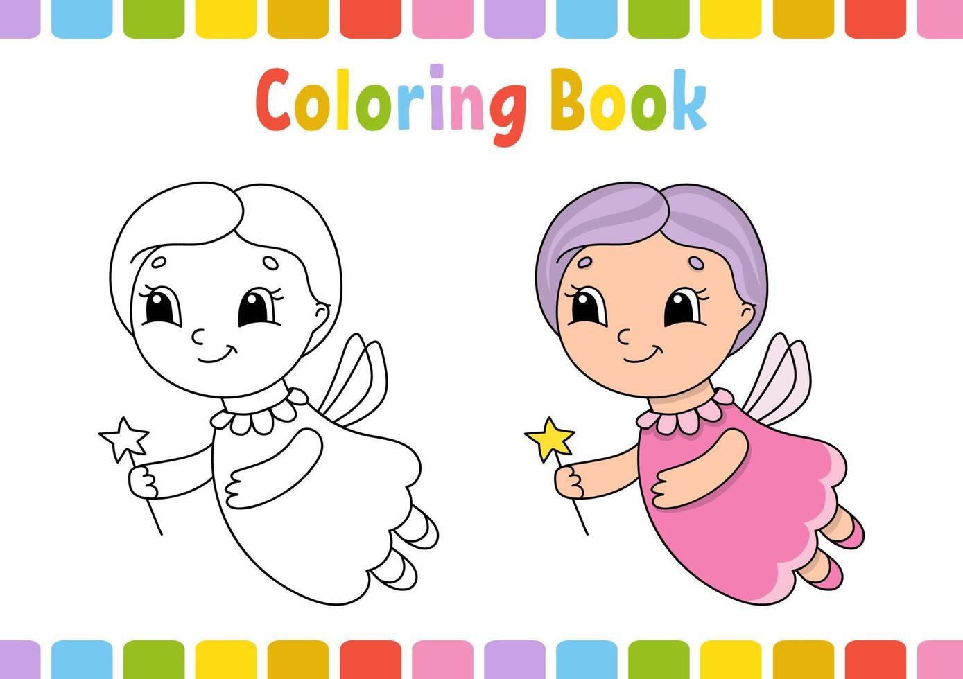 libro para colorear para niños. carácter alegre. Ilustración de vector aislado plano simple en estilo de dibujos animados lindo.