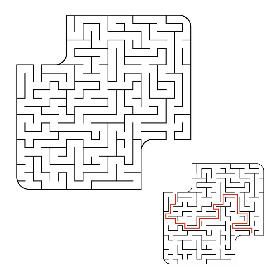 Abstact labyrinth. Educational game for kids. Puzzle for children. Maze conundrum. Find the right path. Vector illustration.