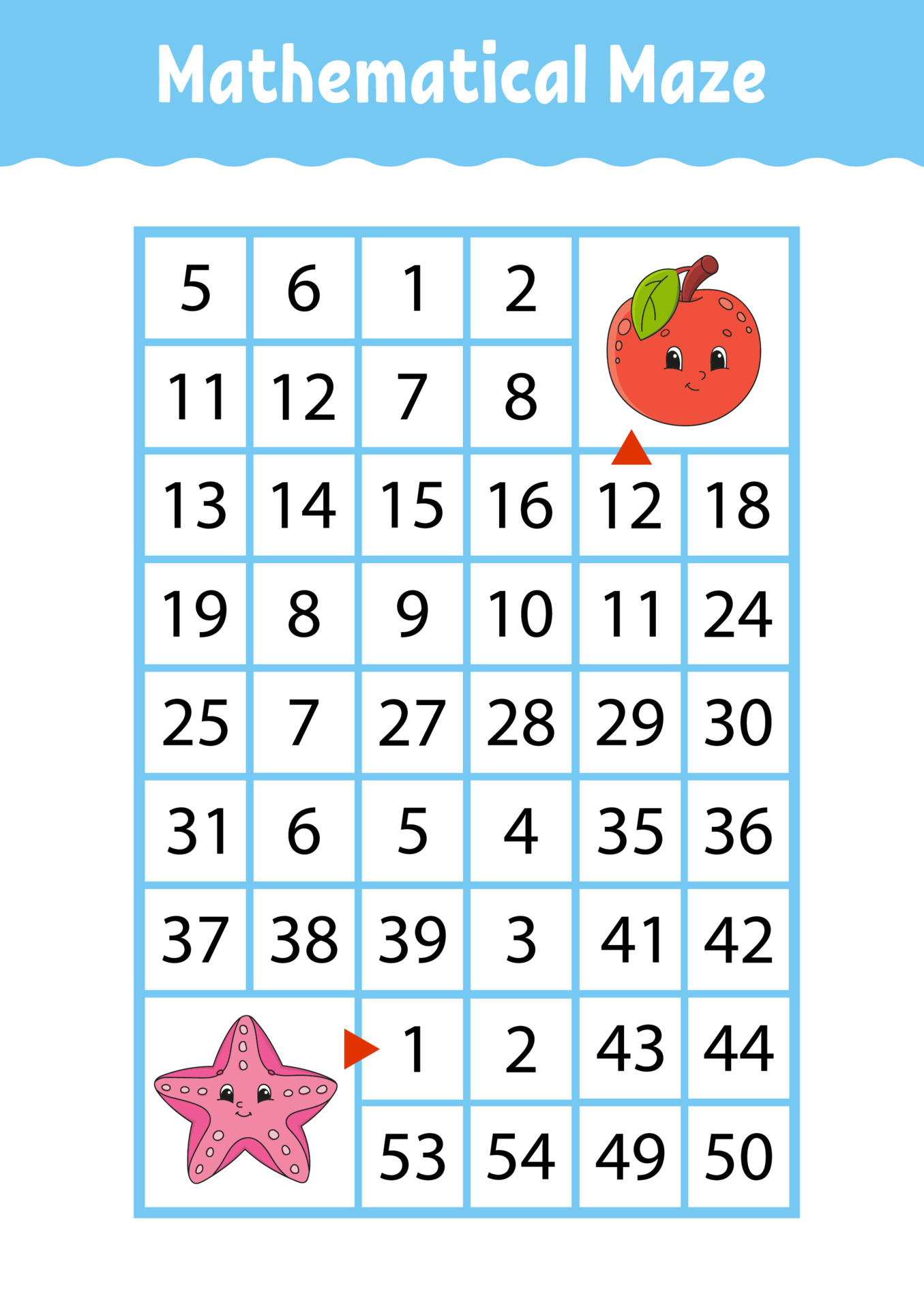 Math maze. Game for kids. Funny labyrinth. Education ...