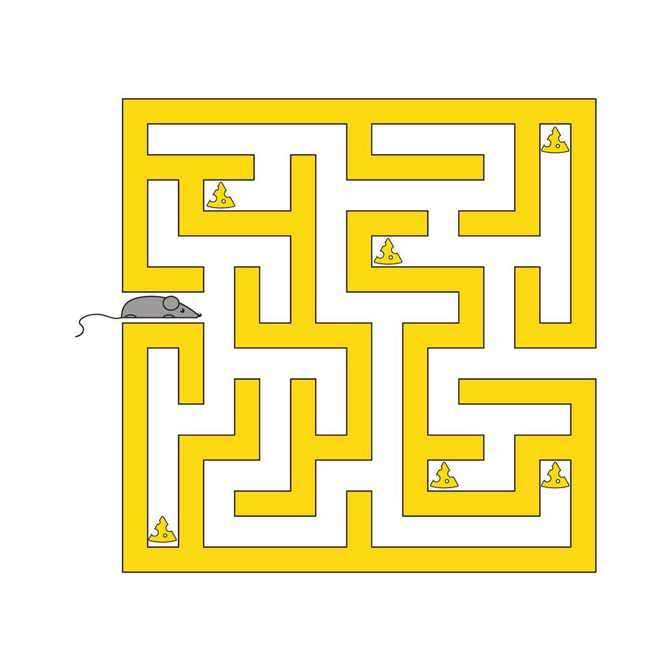 Abstact labyrinth. Educational game for kids. Puzzle for children. Maze conundrum. Find the right path. Vector illustration.