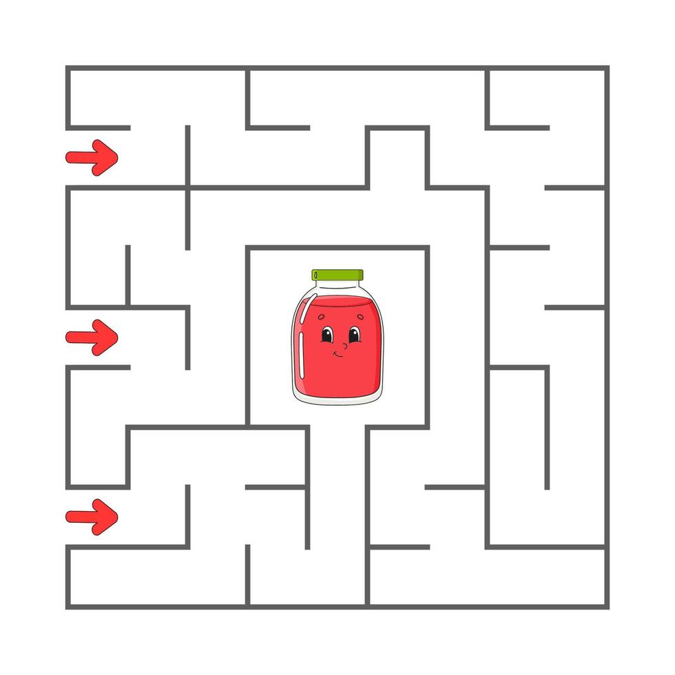 Maze. Game for kids. Funny labyrinth. Education developing worksheet. Activity page. Puzzle for children. Cute cartoon style. Riddle for preschool. Logical conundrum. Color vector illustration.