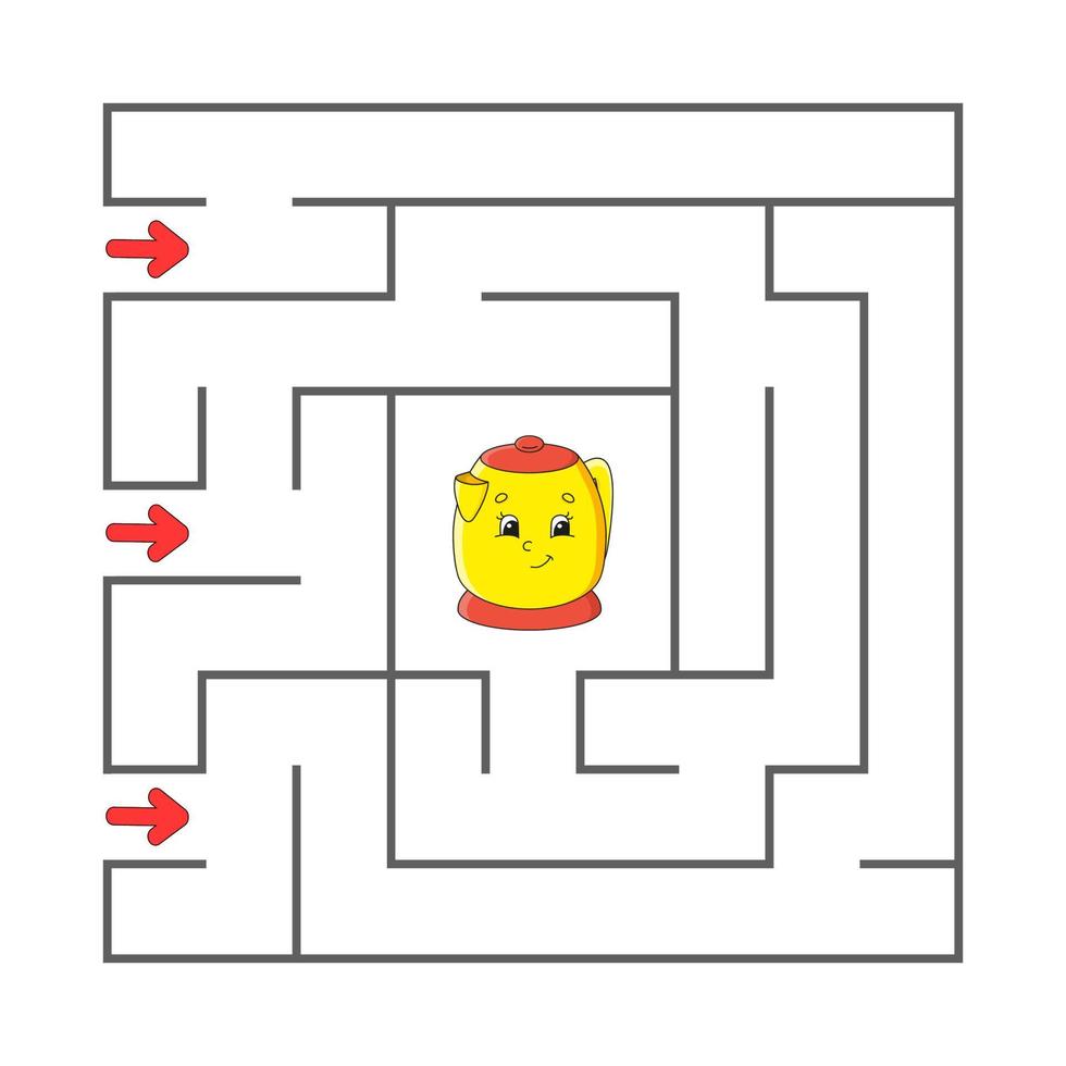 Maze. Game for kids. Funny labyrinth. Education developing worksheet. Activity page. Puzzle for children. Cute cartoon style. Riddle for preschool. Logical conundrum. Color vector illustration.