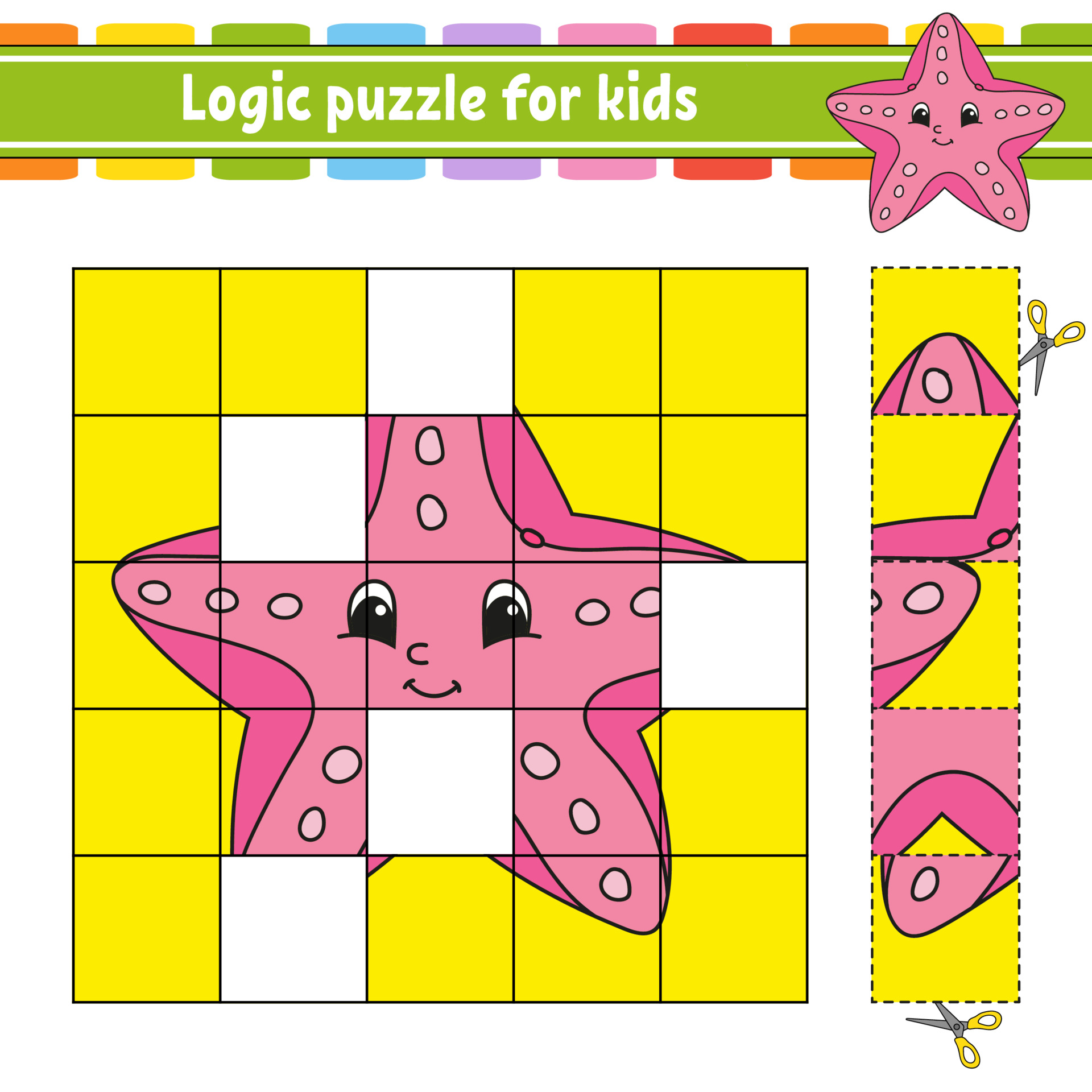 Logic puzzle for kids. Education developing worksheet. Learning game