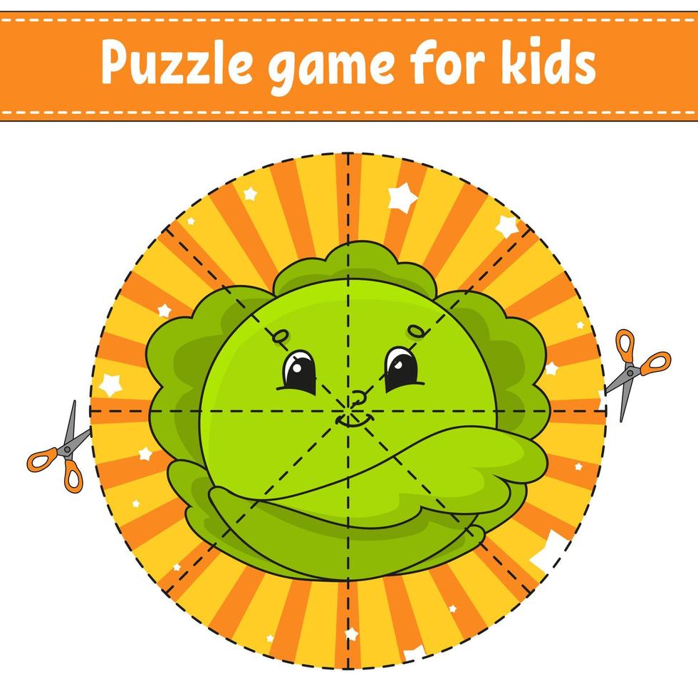 Puzzle game for kids. Education developing worksheet. Learning game for children. Activity page. For toddler. Riddle for preschool. Simple flat isolated vector illustration in cute cartoon style.