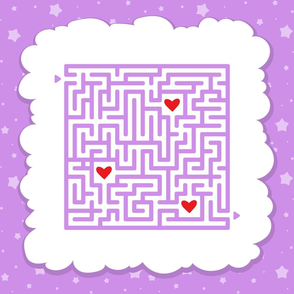 Funny maze. Game for kids. Puzzle for children. Cartoon style. Labyrinth conundrum. Color vector illustration. Find the right path. The development of logical and spatial thinking.