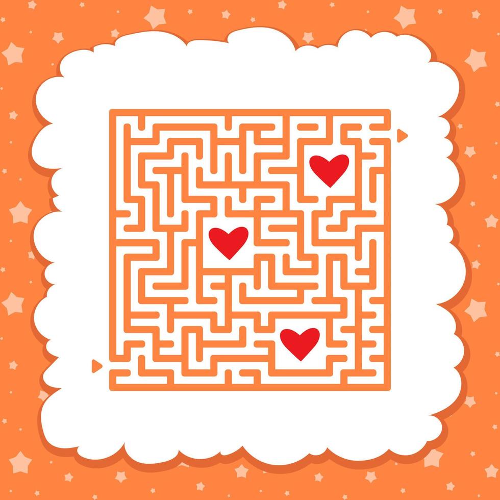 Funny maze. Game for kids. Puzzle for children. Cartoon style. Labyrinth conundrum. Color vector illustration. Find the right path. The development of logical and spatial thinking.