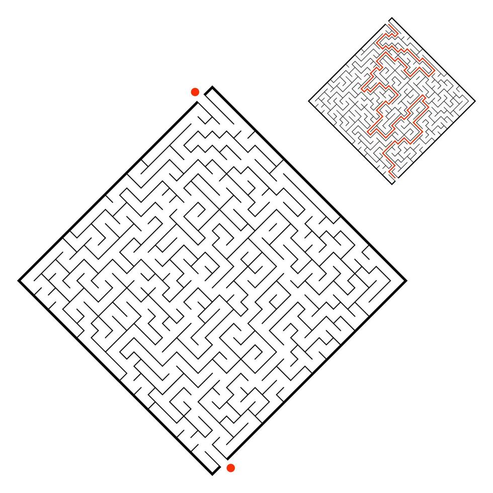 Abstact labyrinth. Educational game for kids. Puzzle for children. Maze conundrum. Find the right path. Vector illustration.