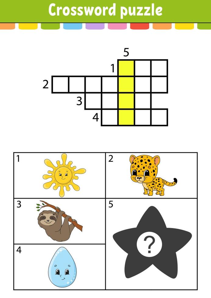Crossword puzzle. Education developing worksheet. Activity ...