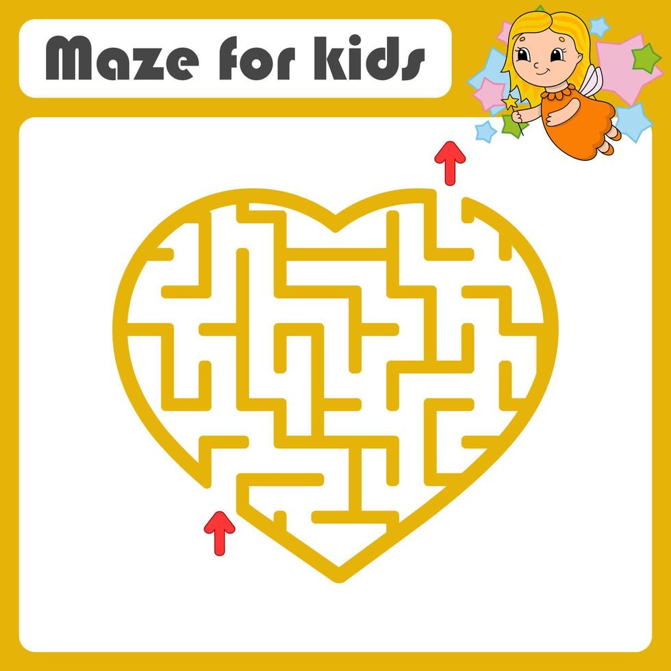 Maze. Game for kids. Funny labyrinth. Education developing worksheet. Activity page. Puzzle for children. Cute cartoon style. Riddle for preschool. Logical conundrum. Color vector illustration.