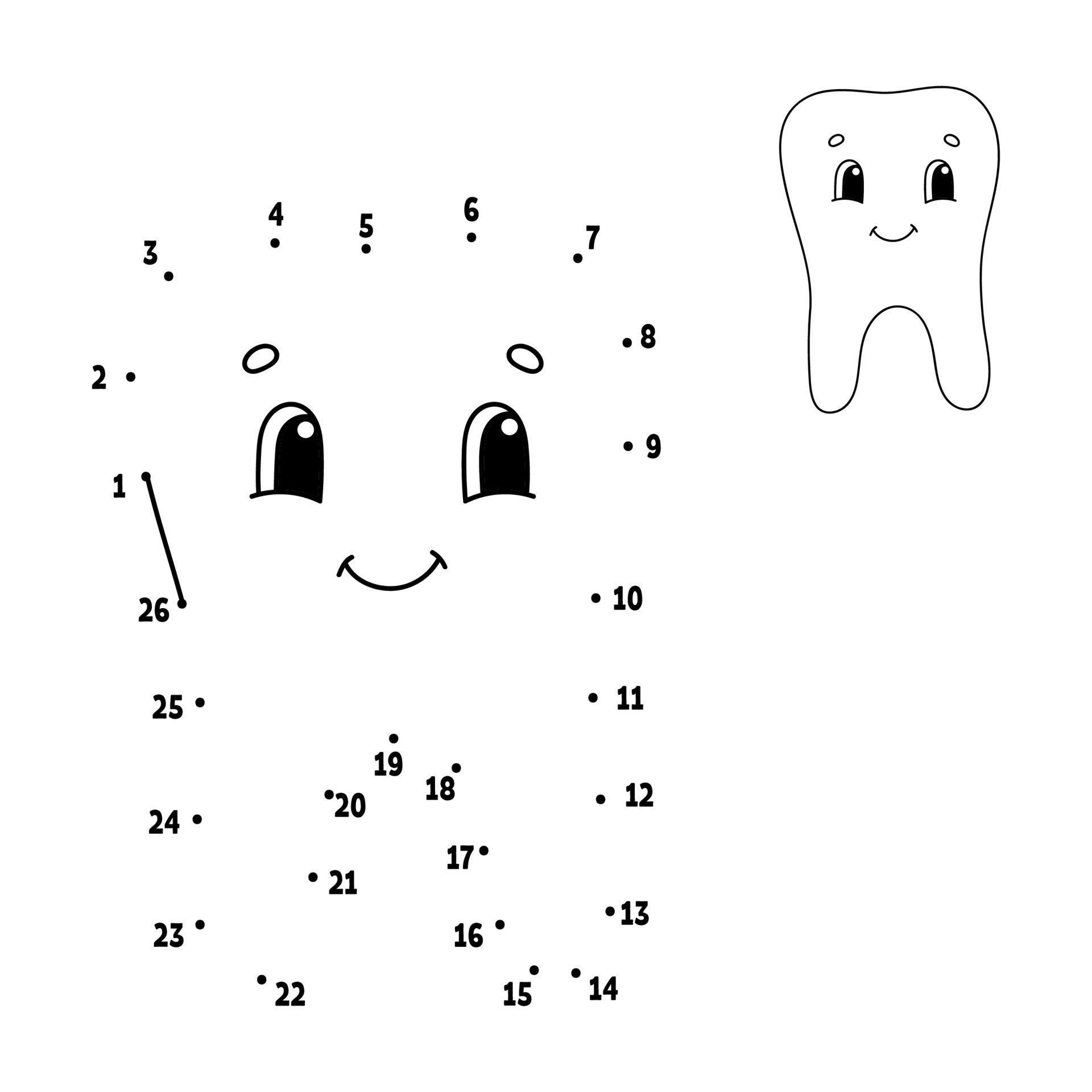 Dot to dot. Draw a line. Handwriting practice. Learning numbers for