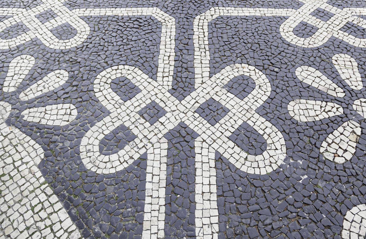 Typical stone floor of Lisbon photo