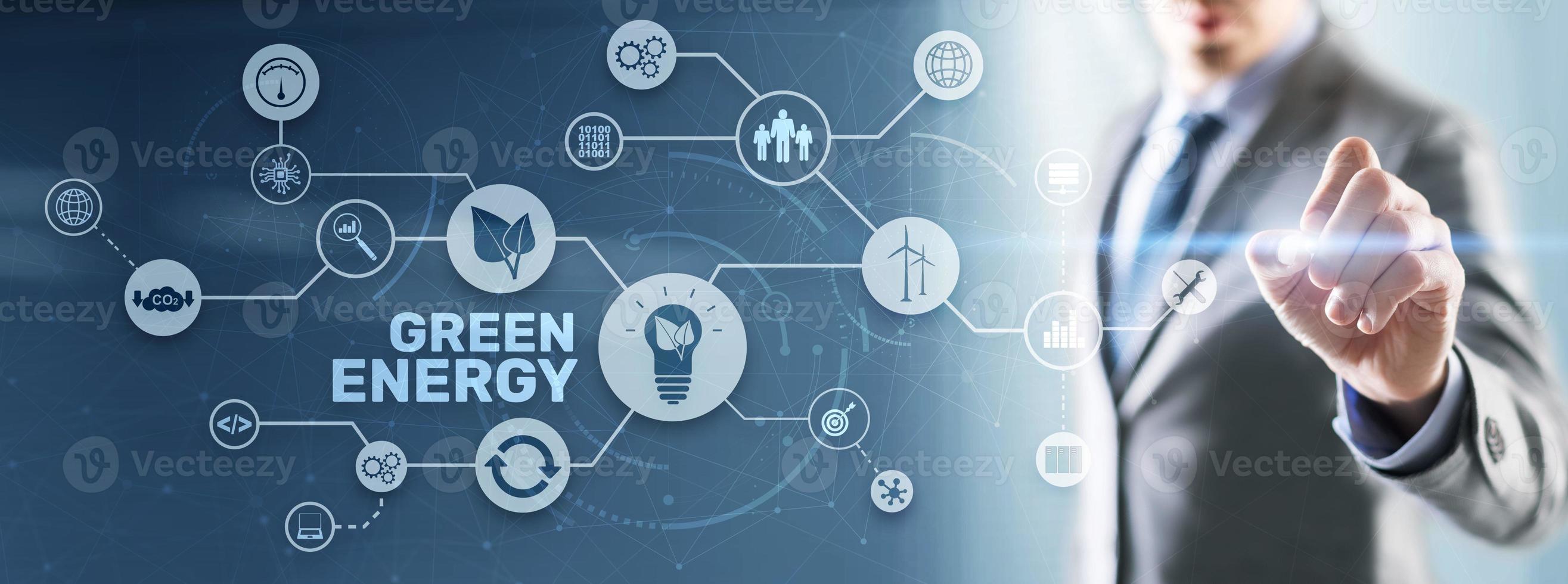 energía verde ecología natural potencia eléctrica velocidad creative. concepto de ecología de tecnología foto