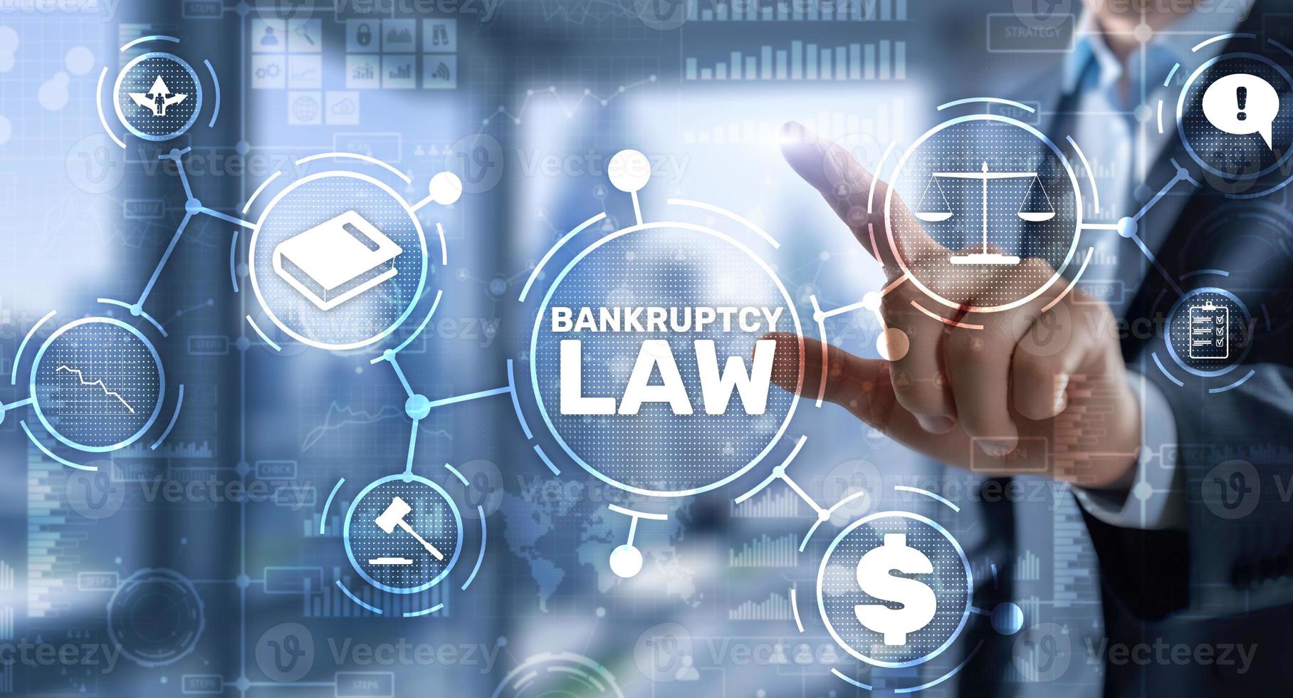 Bankruptcy law concept. Insolvency law. Company has problems photo