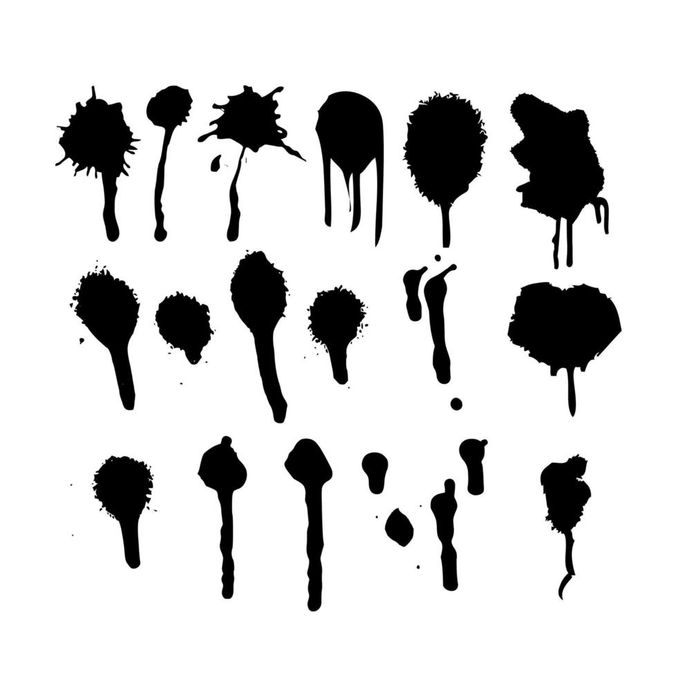 Spray painted brushes vector set.