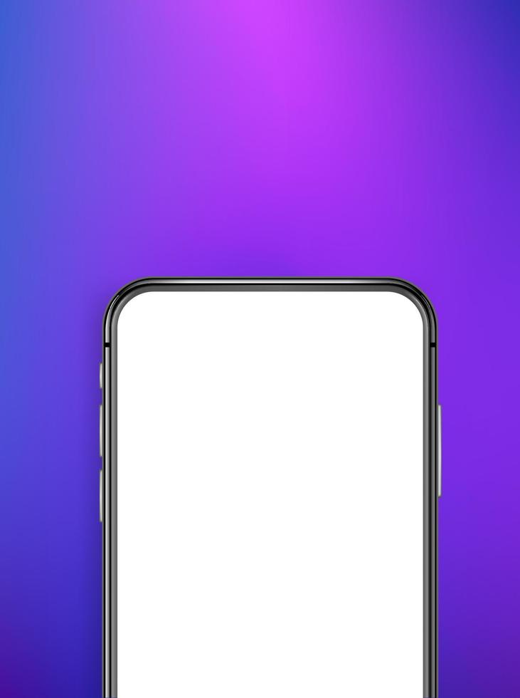 Modern smartphone on vivid background. Vector mockup