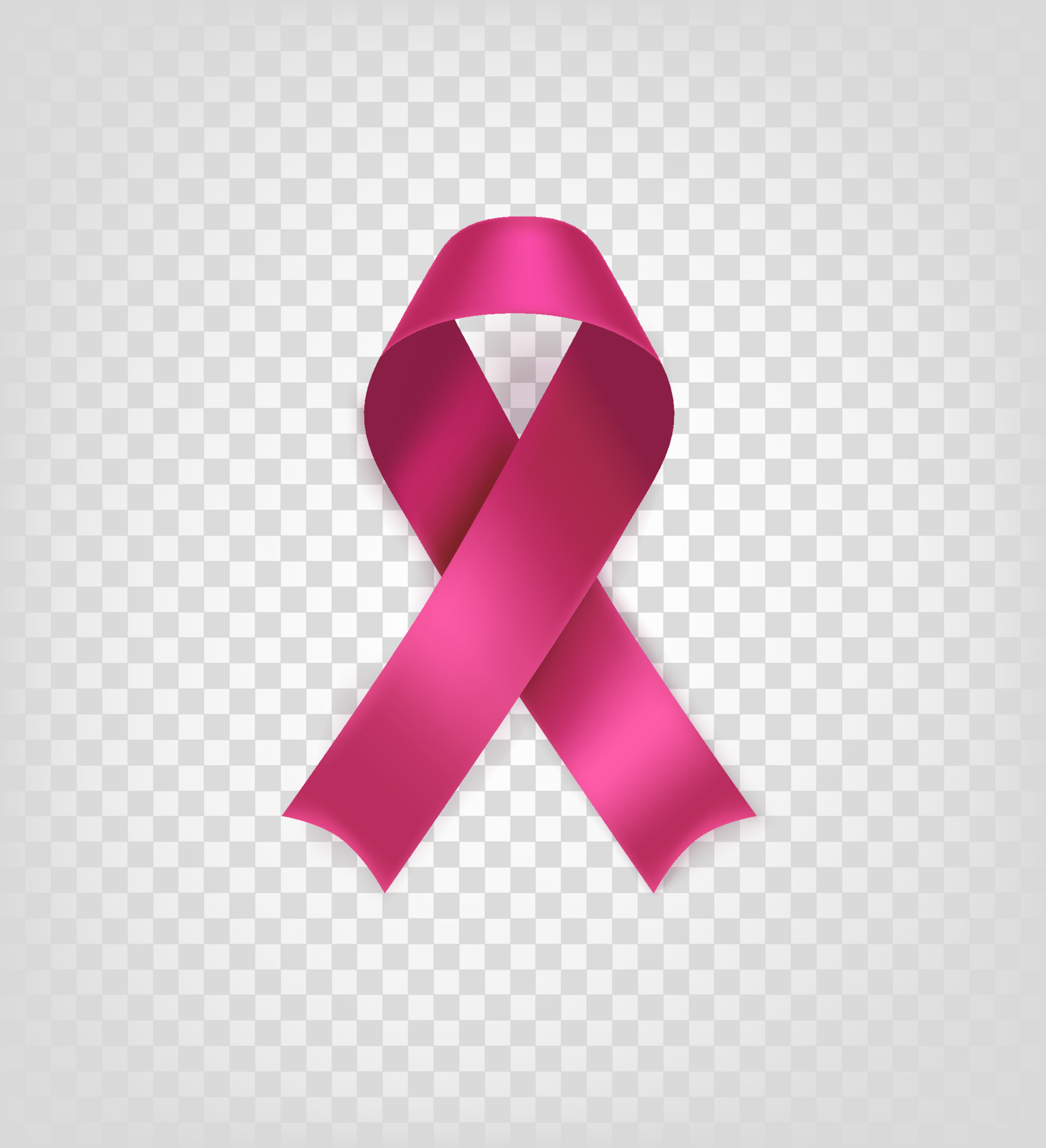 Pink Ribbon Isolated On Transparent Background Breast Cancer Awareness