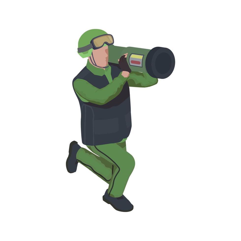 AGTM Soldier Isometric Composition vector