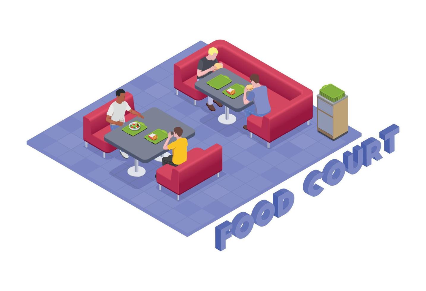 Food Court Seats Composition vector