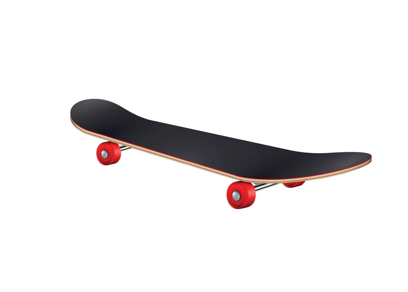 Realistic Black Skateboard Composition vector