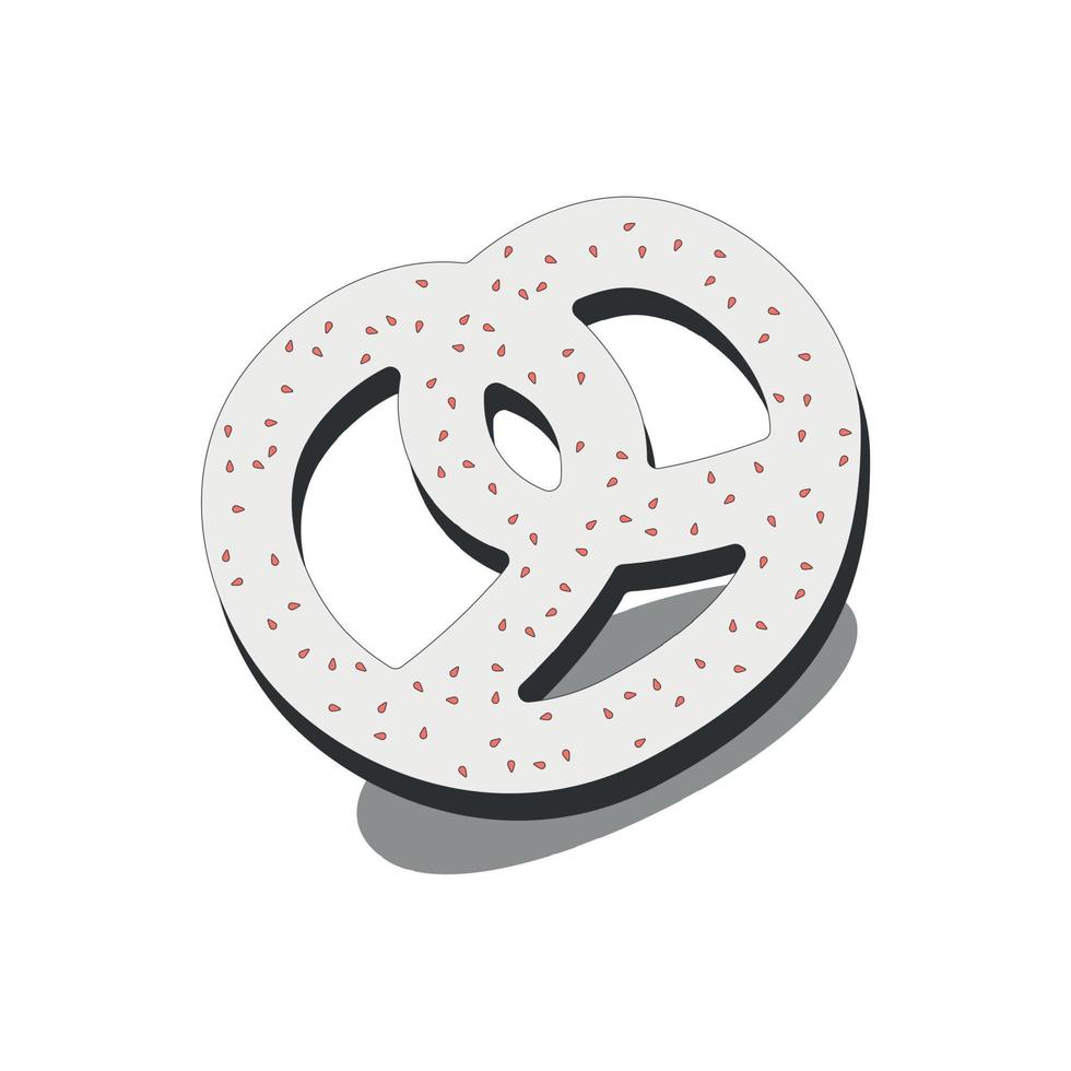 Isometric Sweet Pretzel Composition vector